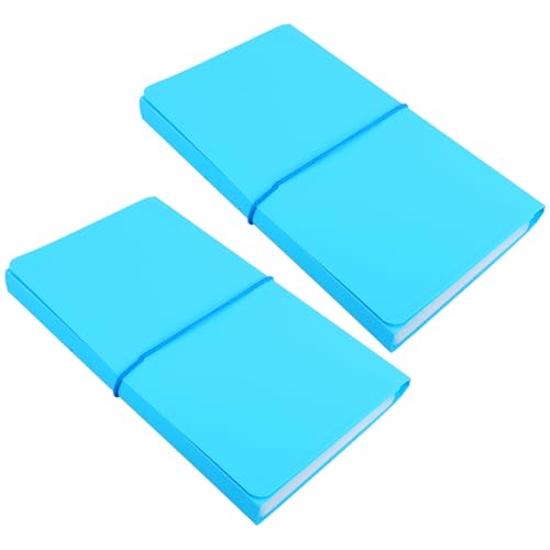 KALLORY 2St Mappe aufbewahrungsdose storage boxes stauboxen für bürogadges Akkordeon-Ordner-Organizer Ticketinhaber Dokumentenorganisator Dateiorganisator pp-Material Blue von KALLORY