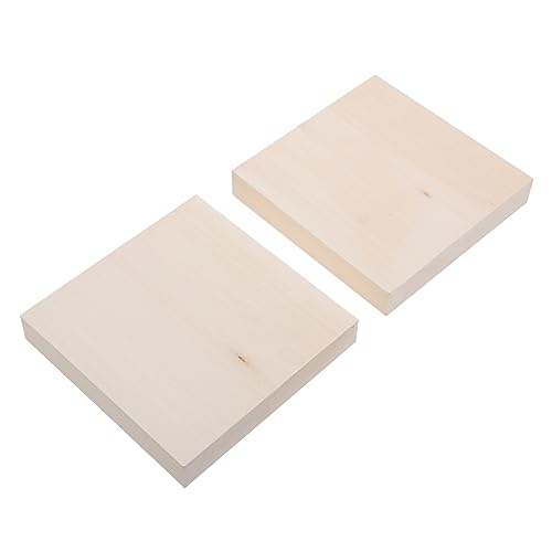 KALLORY 2st Geschnitztes Holz Leere Würfel Schnitzblock Gewellt Blockl Marine-sperrholz Material Kartons Diy-board Pappkreise Asche Leere Untersetzer Zum Basteln Wald Babyblöcke Linde von KALLORY