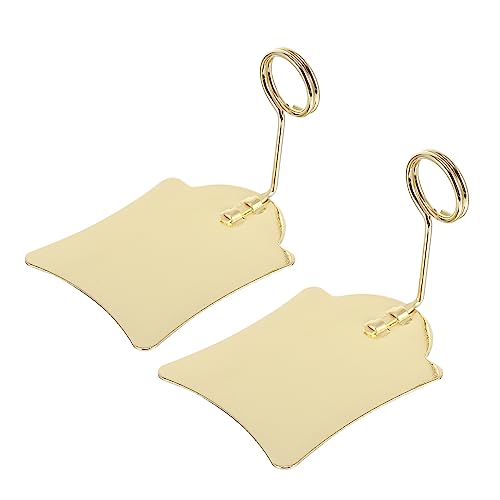 KALLORY 2st Preisschild-clip Werbeschildhalter Etikettenhalterklemme Preisschildständer Preisschildregal Im Supermarkt Preisschildklemme Werbe-tag-clip Preiskarten-clip Golden Metall von KALLORY