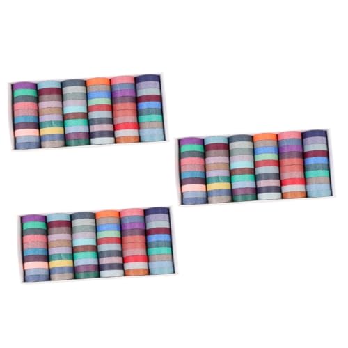 KALLORY 3 Sätze Einfarbiges Washi Tape Papier Klebeband Party Schleife Papierklebeband Bastelmaterial Dekoration Etikett Selbstklebende Scrapbook-aufkleber Bunter Aufkleber 60 Rollen*3 von KALLORY