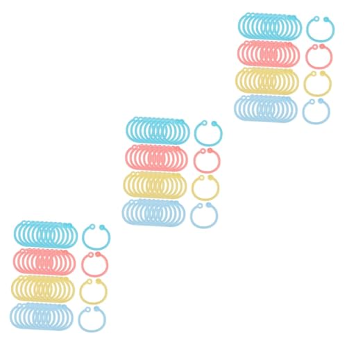 KALLORY 3 Sätze Farbring Kunststoffbinderinge Notizbuchbinderinge Anleitungsbinderinge Papierkartenbinderinge Bastelbedarf Ringordner Für Lose Blätter Loseblattbinder Plastik 120 Stück * 3 von KALLORY