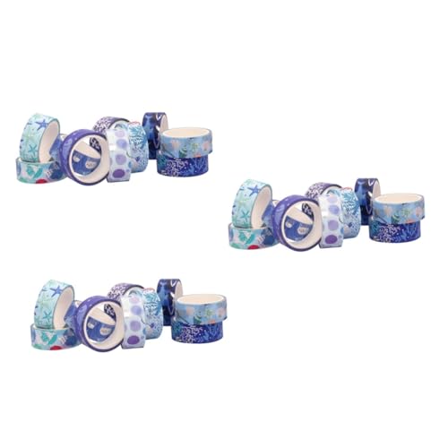 KALLORY 3 Sätze Heißpräge-washi-tape Papierband Der Ocean-serie Kunst-abdeckband Geschenkband Diy Klebeband Aufkleber Scrapbooking Klebeband Bastelband Für Kinder Strand Blue 10 Rollen*3 von KALLORY