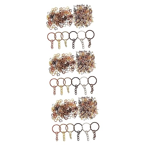 KALLORY 3 Sätze Schlüsselanhänger Ornamente Schlüsselanhänger Schlüsselanhänger Schlüsselanhänger Ringe Schlüsselanhänger Set Schlüsselanhänger Herstellungsset 450 Stück * 3 von KALLORY