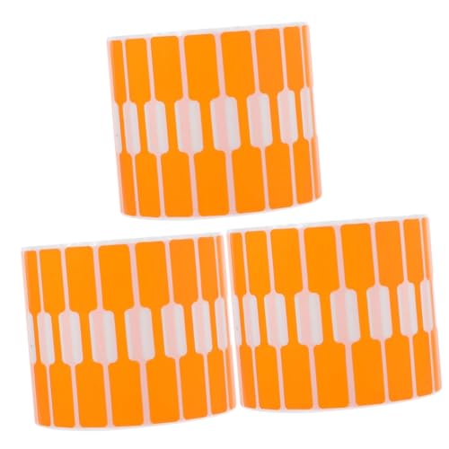 KALLORY 3 Sätze Schmucketiketten Preisetiketten Preisschild Bindemittel Labels Stickers Haftendes Etikett Aufkleberpapier Klebeetikett Aufkleber Preisaufkleber Orange 2000 Stück * 3 von KALLORY