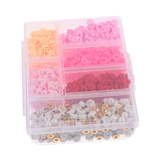 KALLORY 3 Sätze Weiches Keramikset Armbänder Für Kinder Wohnung Perlenset Perlen Für Kinder Kit Zum Herstellen Von Armbändern Für Mädchen Flache Perlen Heishi-perlen Polymer-ton Rosa von KALLORY