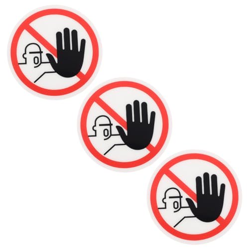 KALLORY 3 Stück „Do Not Touch“ Schild Sicherheitsschilder Pvc Embleme „Do Not Use Hand“ Warnschild von KALLORY