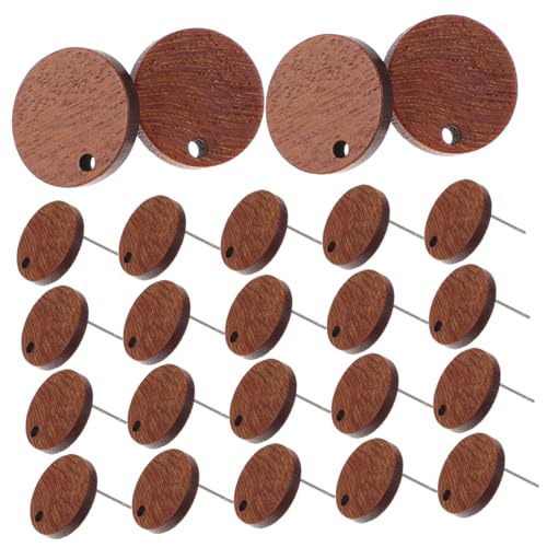 KALLORY 30St Geometrische Ohrstecker aus Holz kleine Ohrstecker Stiftohrstecker für die Schmuckherstellung ohrring zubehör Ohrring Bastelset Post-Ohrstecker Langhantel-Ohrstecker Coffee von KALLORY