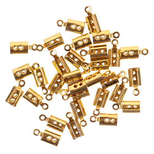 KALLORY 30St lederbandclip schmuck verbindungsverschlüsse für DIY darüber Falten schmuck herstellen hand schmuck Verschluss für Halskette Schnallen für Halskette Rostfreier Stahl Golden von KALLORY