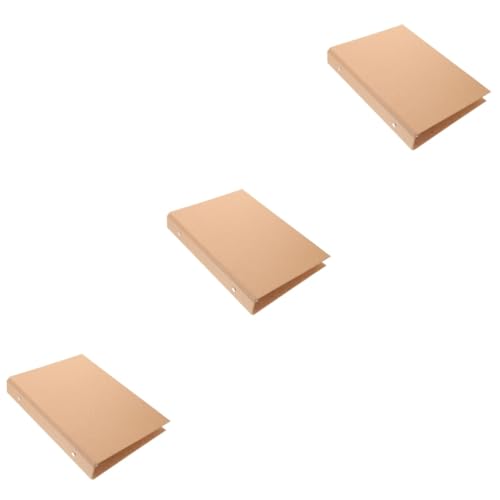 KALLORY 3St Loseblatt-Bucheinband aktenkoffer aktentaschen aktenordner kraft paper abdeckungen Ordnerlaschen mit Taschen kleiner Ordner Profi Notizbuchhüllen Notebook-Hülle Kraftpapier von KALLORY