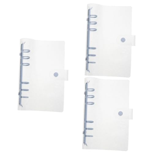 KALLORY 3St Transparente Loseblattkassette buch binder binderclips Binderabdeckungsschutz transparente Aktenordner schnellhefter umschläge Papier-Organizer-Ordner 6 Ringbücher Metall Blue von KALLORY