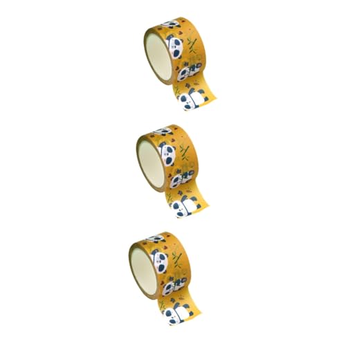 KALLORY 3St selbstgemachtes abklebeband dekorative Bänder Dekoration aus Abdeckpapier haltbares Klebeband Band für Tafelband Elektroband Panda-Band klebriges Papierband Abdeckband Yellow von KALLORY