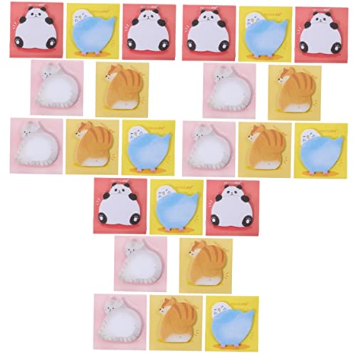 KALLORY 3sets Tiernotizpapier Aufkleber Notizen Selbstklebende Nachricht Selbstklebender Notizblock Notiz Planen Tragbare Notizzettel Katzenklauen-notizpapier Kraftpapier 8pcs*3 von KALLORY