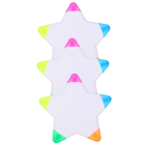 KALLORY 3st Fünffarbiger Blütenpinsel Fluoreszierende Farbstifte Whiteboard Für Kinder Wasserfarbene Textmarker Graffiti-marker Künstlermarker Highlighter Mit Pinselspitze Plastik Colorful von KALLORY