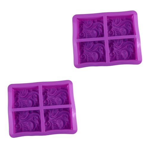 KALLORY 4 Kuchenform Blumen-Süßigkeiten-Formen welliges Backen Gebäck Muffinformen 3D-Fondantformen schokoladenform chocolate mold Schokoladen-Backform kuchen backform Kieselgel Violett von KALLORY