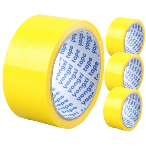 KALLORY 4 Rollen Wasserdichtes Gewebeband Klebeband schwarz Bodenband packing tape paketband Klebeband für Hochzeitskleider Teppichklebeband für Hartholzböden Polyethylen und Gazefaser von KALLORY