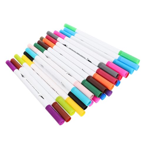 KALLORY 4 Sätze Doppelseitiger Markierungsstift Abwaschbare Farbe Für Abwaschbare Marker Für Pinselstifte Mit Spitzen Studenten Malstift Colorful Abs 24 Stück * 4 von KALLORY