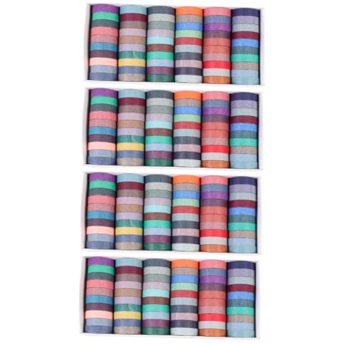 KALLORY 4 Sätze Einfarbiges Washi Tape Dekorieren Dekorativ Teller Papierklebeband Bastelmaterial Briefpapier-set Selbstklebende Etiketten Buntes Klebeband Bunter Aufkleber 60 Rollen*4 von KALLORY