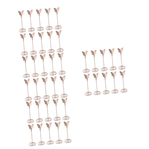 KALLORY 4 Sätze Hochzeitssitzhalter Fotohalterclip Aus Draht Gedeckhalter Tischnummern Für Die Hochzeit Quinceanera Mittelstücke Für Tische Tischplattenhalter Rose Gold Metall 10 Stück * 4 von KALLORY