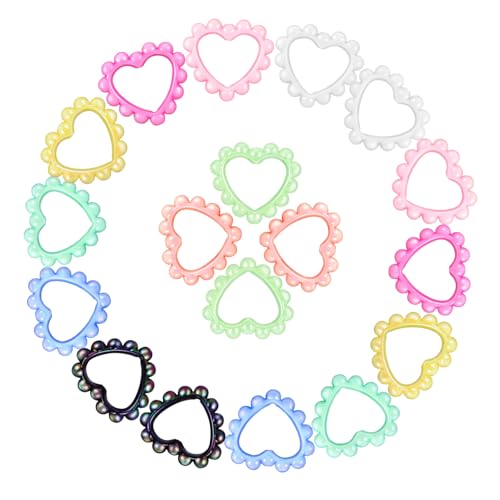 KALLORY 4 Sätze Kreis Der Liebe Diy Schlüsselanhänger Rahmen Perlen Zur Stiftherstellung Herzanhänger Ring Charme Herzperlenrahmen Kits Zur Schmuckherstellung Acryl 18 Stück * 4 von KALLORY