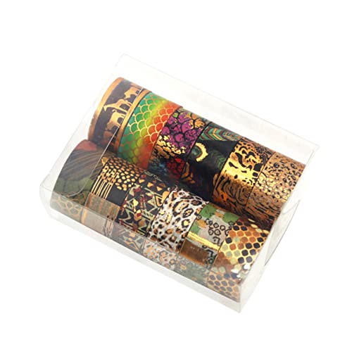 KALLORY 4 Sätze Washi Tape Mit Tierdruck Farbiges Klebeband Dekorative Klebebänder Golddekor Planer Washi Tape Dekoratives Washi-tape Selbstklebendes Washi-tape Aufkleber 12 Rollen * 4 von KALLORY