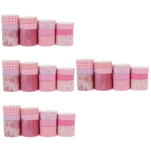 KALLORY 4 Sätze Washi-tape-set Handkontoband Buntes Klebeband Glitzernde Aufkleber Bastelbedarf Pvc Klebeband Buch Dekoration Klebebänder Für Alben Sammelalbum Liefert Papier 12 Rollen * 4 von KALLORY