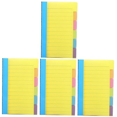 KALLORY 4 Stück Haftnotizbuch schreibwaren notepad acotar sticker Notizheft notitzzettelblock stickers Notizblöcke aus Papier gelber Notizblock Haftnotizen Notizblock studieren pp Yellow von KALLORY