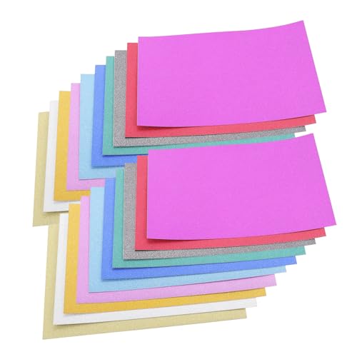 KALLORY 40 Blatt Geprägtes Papier Für Kinder Glitzerpapier Pastellkarton Glitzerkarton Farbpapier Goldglitzerkarton Schimmerkarton Glitzer A4 Papier Kartonpapier A4 Karton von KALLORY