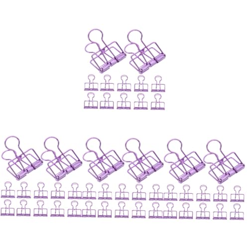 KALLORY 40 Stk Elliot-Ordner Heftklammern für Studenten für Papier Heftklammern für die Schule bürobedarf büroklammern dekorative Heftklammern Dateispeicherclips Metall Violett von KALLORY