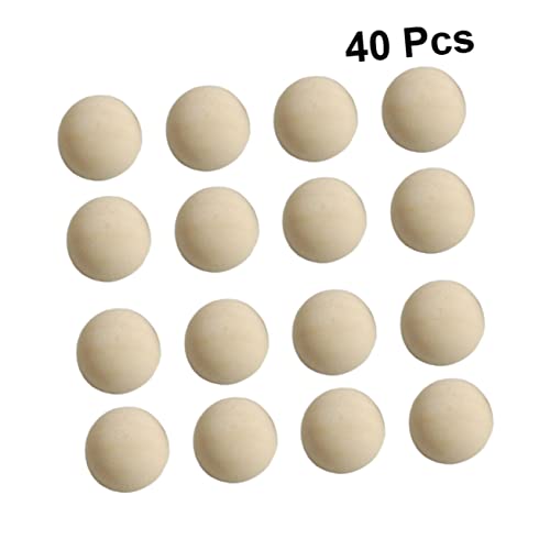 KALLORY 40Pcs Bälle unvollendet bastelmaterialien selber machen Weidenkugeln Kinderhandwerk Mini-Kugel DIY- schienbeinschoner fussball halbrunde Kugeln Kugel Kugel Bambus von KALLORY