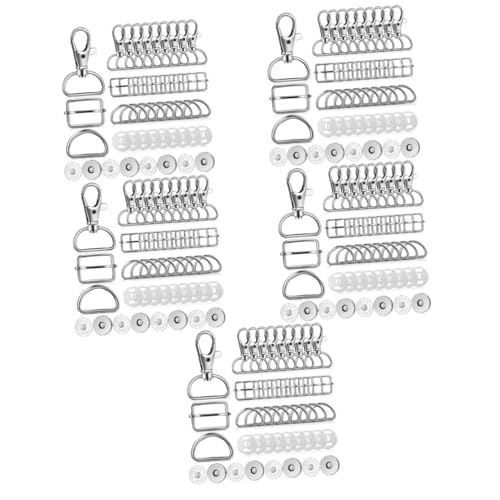 KALLORY 5 Sätze 5 Sets Taschenknöpfe Karabinerspitze Schlüssel Taschenzubehör Schlüsselhalter D Karabinerverschluss Schlüsselanhänger Taschenschnallen Turnicate Kit Clamshell 48 Stück * 5 von KALLORY