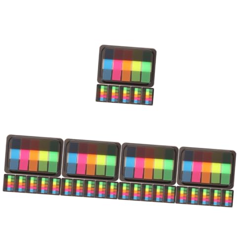 KALLORY 5 Sätze Fluoreszierende Haftnotizen Klebestreifen Tragbare Satzmarkierungen Professionelle Highlightstreifen Transparent Professioneller Seitenmarker Das Haustier 6 Boxen * 5 von KALLORY