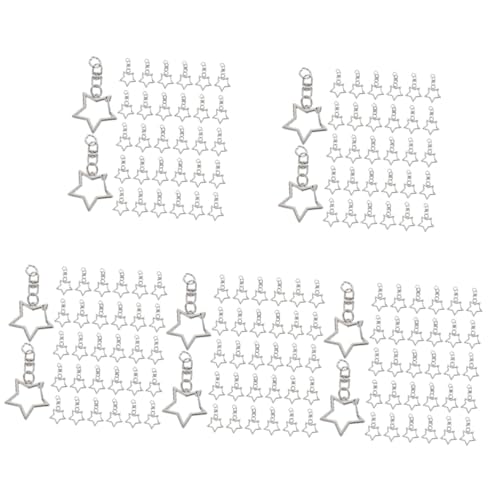 KALLORY 5 Sätze Pentagramm Schlüsselanhänger Hängende Schnallen Hängende Schnalle Und Offener Biegering Schlüsselband Schlüsselanhänger Für Schlüssel Zinklegierung Silver 60 Stück * 5 von KALLORY