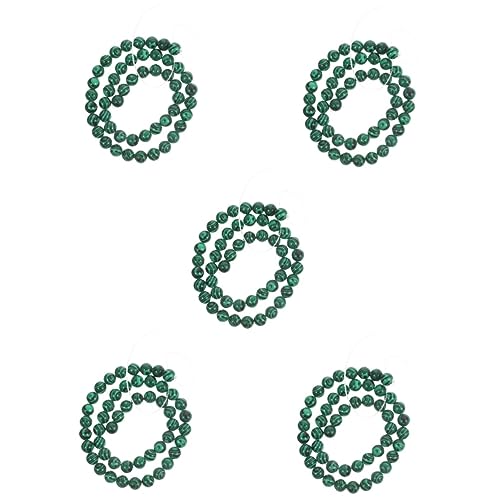 KALLORY 5 Stück 1 Lose Perlen in Malachitgrün Bausatz Perle für die Schmuckherstellung alte Abstandsperlen Bausätze gemstone beads edelstein schmuck Perle für DIY Girlande DIY Perlen Green von KALLORY