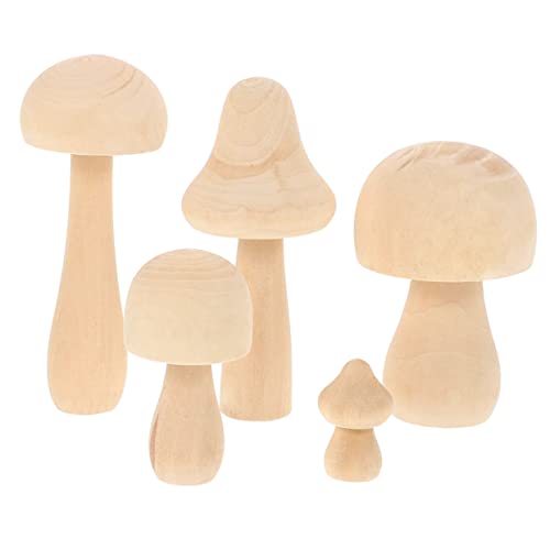 KALLORY 5 Stück Mini Pilze Aus Holz Für Kinder Unfertige Pilze Für Kinder Leere Pilze Basteln Pilz Unfertige Pilze Basteln DIY Kunst Pilze Pilze Pilze In von KALLORY