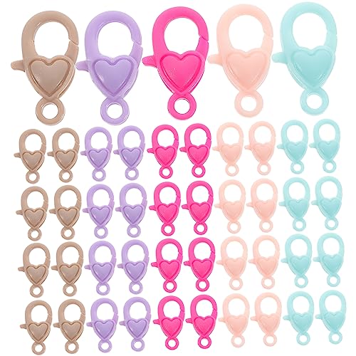 KALLORY 50 Pcs Schlüsselkettenzubehör Lanyard Für Tasten Ring Doppelöffnete Hummerverschluss Keychains Haken Schlüsselkette Clip Steinhalter Schlüsselkette Ribbon End Crimps Lobster von KALLORY