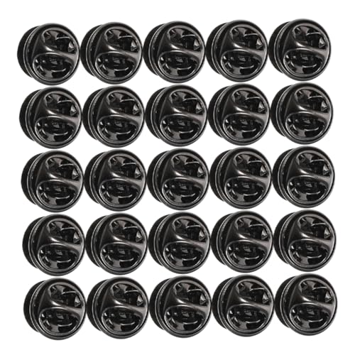 KALLORY 50 Sets Verriegelungsstifte Für Broschen Sicherheitsstifte Für Anstecker Hüte Abzeichen Und Krawatten Robuste Pin Backs Gunmetal Farbe Ideal Für Kreative Projekte von KALLORY