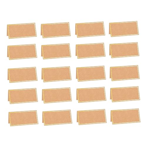 KALLORY 50 Stück Bronzing Sitz Karte Namenskarten Für Die Tischdekoration Tischschild Sitzplatzkarten Für Partys Dekorative Reservierte Karten Leere Reservierte Karten Perlenpapier Golden von KALLORY