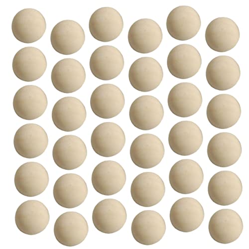 KALLORY 50Pcs unfertiger halber Bastelball DIY- Halbkugeln zum Basteln Mini-Halbkugel Golfbälle Masse geflochtene Rattankugeln Holzkugeln gespaltene Holzkugel Bambus Yellow von KALLORY