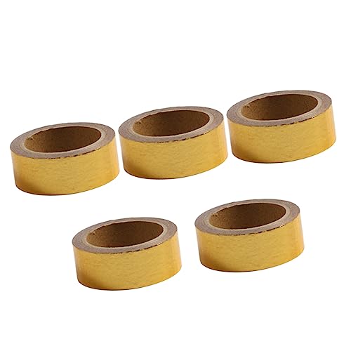 KALLORY 5St Abdeckband Label Sticker Packing Tape Tape ladenband Washi Tape zum Verpacken von Geschenken dekoratives Washi-Tape Klebeband Aufkleber Dekoration mit Papierband Golden von KALLORY