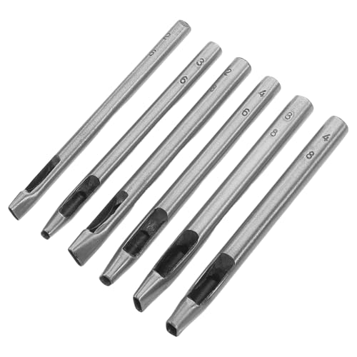 KALLORY 6 Pcs Leder Punschwerkzeug Set Zum Erstellen Von Nähen Oval Hole Punchers Für Bänder Und Gürtel Kreis Loch Loch Runde Hohlpunsch Set von KALLORY