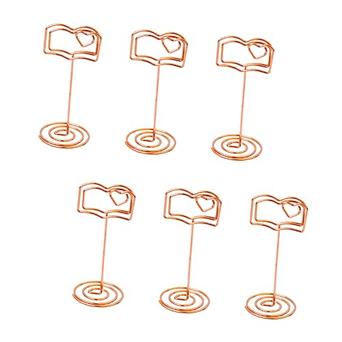 KALLORY 6St Sitzhalter dekorative Clips Tischbildclips Geschäftsdekor Namenskartenhalter für die Hochzeit bürodeko büro dekoration DIY dekoration stütze Nachrichtenhalter Metall Golden von KALLORY