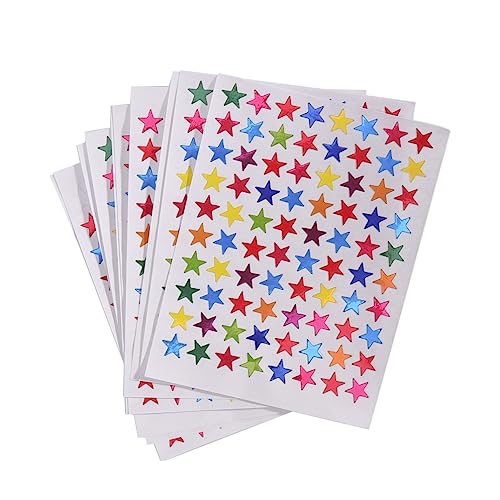 KALLORY 6er Pack 1cm Selbstklebende Bunte Sternaufkleber Für Schüler Belohnungen Multicolor Aufkleber Für Schule Und Bastelbedarf von KALLORY