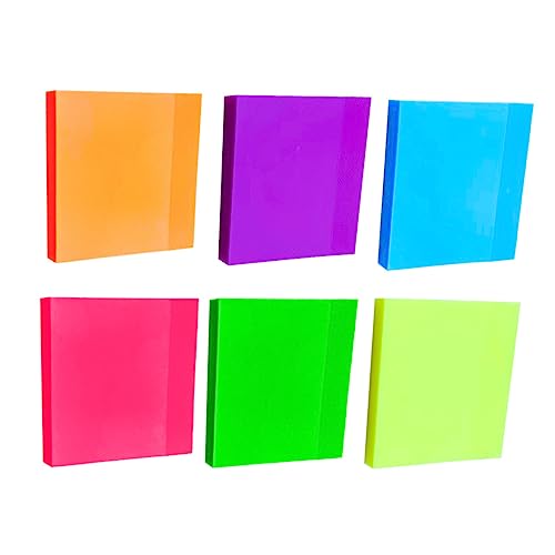 KALLORY Büromaterial 6er Set Bunte Selbstklebende Haftnotizen Wasserfeste Memo Pads Und Für Schule Büro Und Zuhause Praktische Notizzettel Für Studenten Und Lernzettel von KALLORY