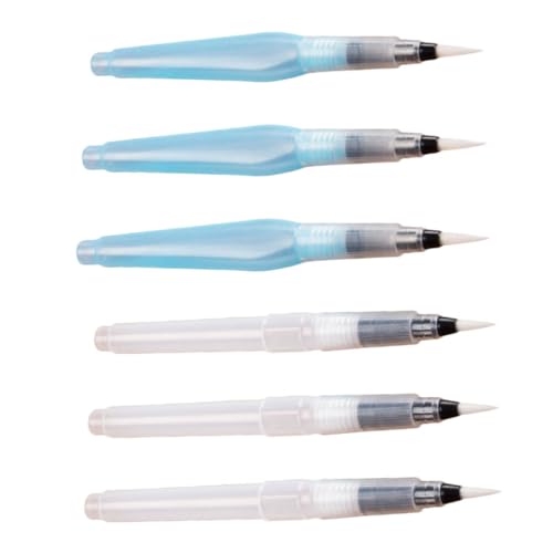 KALLORY 6er Set Wasserpinsel Stifte Mit Nylonspitze Tragbare Aquarell Pinsel Für Und DIY Kunst Ideal Für Malen Kalligraphie Und Kreative Projekte Wasserfarben Pinsel Für Kunstbedarf von KALLORY