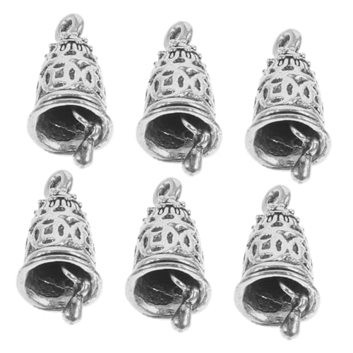 KALLORY 6st Glockenanhänger Halskettenanhänger Mini-Glocke Glocken Für Das Handwerk Anhänger Mit Glocke Zum Aufhängen Schmuck Für Baum Glocken Basteln Festivalglockendekor Legierung Silver von KALLORY