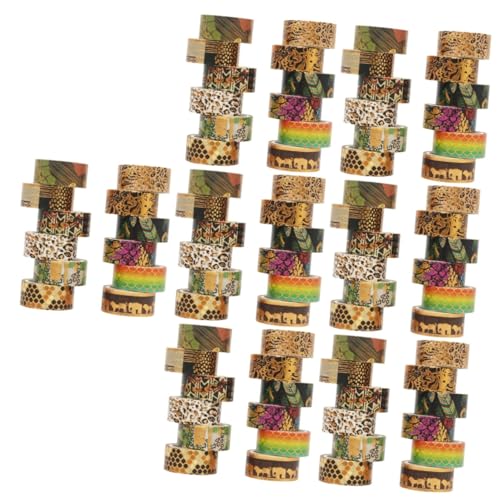 KALLORY 7 Sätze Washi Tape Mit Tierdruck Farbiges Klebeband Dekorative Klebebänder Kinder Aufkleber Washi Tape Aus Goldfolie Selbstklebendes Washi-tape Diy Washi Tape 12 Rollen * 7 von KALLORY