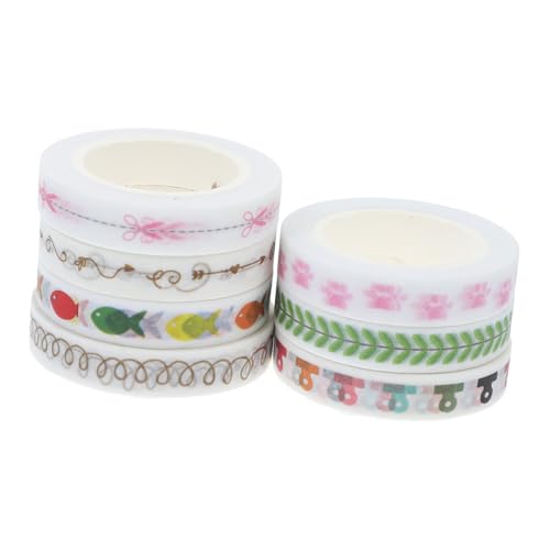 KALLORY 7st Washi-tape Dekoratives Klebeband Selber Machen Papier Klebeband Japanisches Klebeband Dekorativ Farbiges Klebeband Durchsichtige Aufkleber Kinder Japanisches Papier von KALLORY