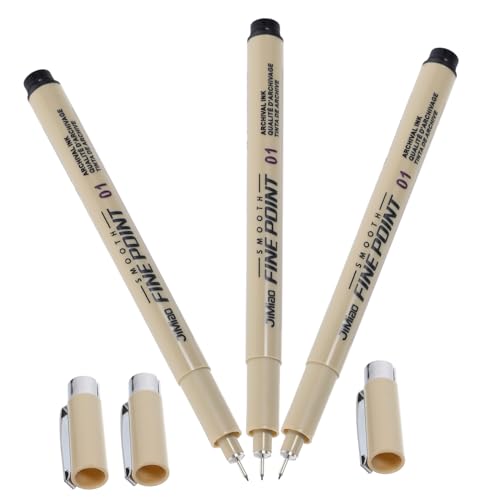 KALLORY 8 Sätze Freihandstift Schwarzer Filzstift Feine Punktmarkierungen Handzeichenstifte Künstlerischer Zeichenstift Technische Zeichenstifte Markierungsstifte Beige Plastik 3 Stück * 8 von KALLORY