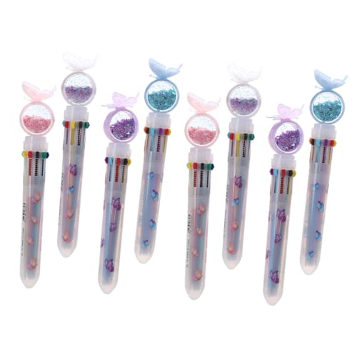 KALLORY 8St Schmetterlings-Kugelschreiber Verschleißfester Mehrfarbenstift kawaii Kugelschreiber süßer Stift schreibutensilien schreibkladde Schülerbedarf tragbarer Kugelschreiber Plastik von KALLORY