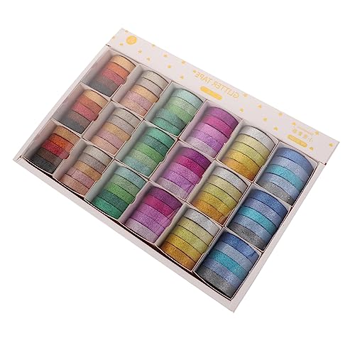 KALLORY Makaron Farben Washi Tape Set Dekorative Klebebänder Für Scrapbooking DIY Handwerk Journals Und Planner Bunte Glitzernde Designs 30 Farben von KALLORY